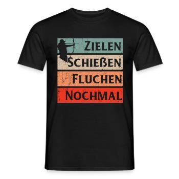 Bogenschießen Geschenk Zielscheibe Langbogen Pfeil - Männer T-Shirt - Schwarz - Vorne - AI Model Male 178 light (178cm)