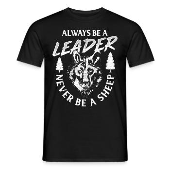 Wolf Gift Leader Wild Werewolf Lead Wolf Pack - Men's T-Shirt - black - Front - AI Model Male 178 light (178cm)