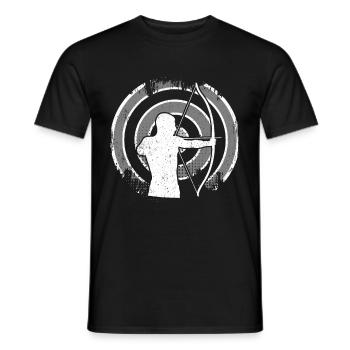 Archery Gift Target Longbow Arrow - Men's T-Shirt - black - Front - AI Model Male 178 light (178cm)