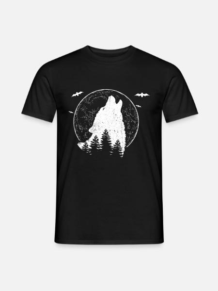 Wolf Tshirt Anführer Führer Rudel Leitwolf Chef - Männer T-Shirt - Schwarz