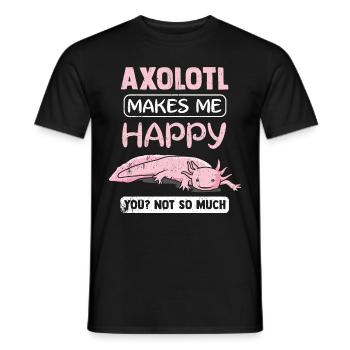 Axolotl Aquarium Cadeau amphibie Lurch Molch - T-shirt homme - noir - Devant - AI Model Male 178 light (178cm)