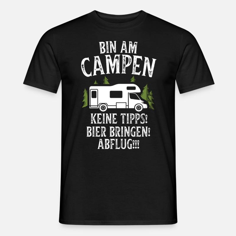 Camping - Männer T-Shirt - Schwarz