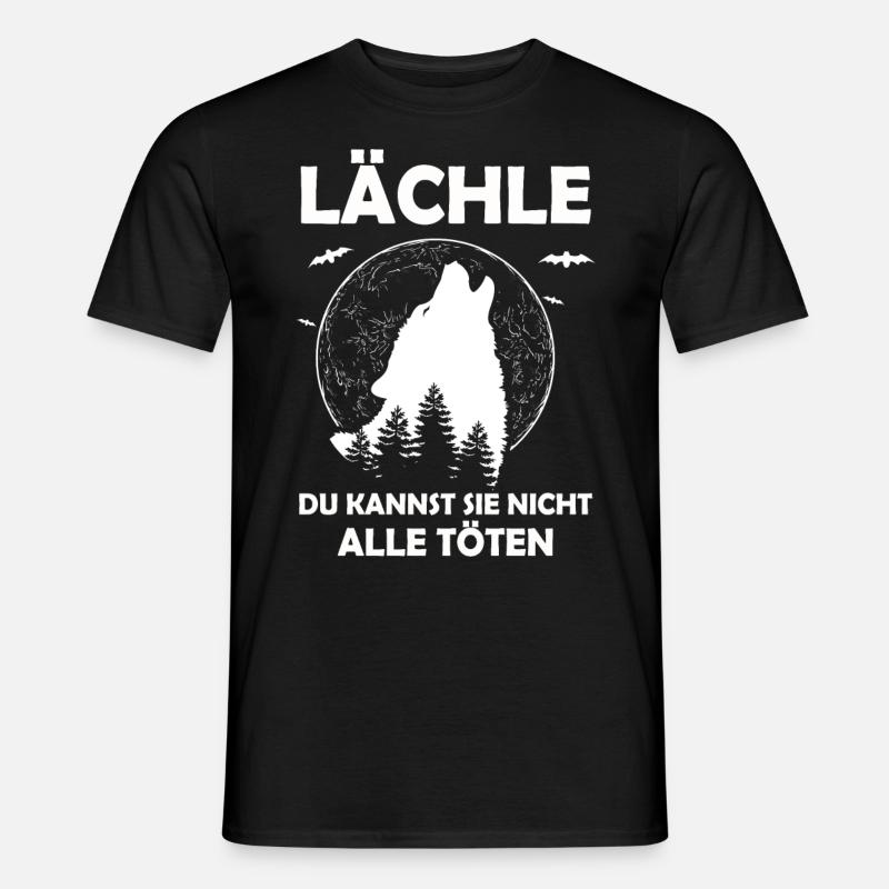 Wolf Tshirt Anführer Führer Rudel Leitwolf Chef - Männer T-Shirt - Schwarz