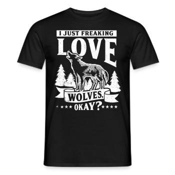 Wolf - Men's T-Shirt - black - Front - AI Model Male 178 light (178cm)