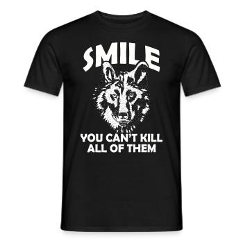 Wolf Tshirt Leader Leader Rudel Leitwolf Chef - Men's T-Shirt - black - Front - AI Model Male 178 light (178cm)