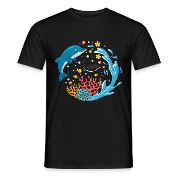 Delfin - Männer T-Shirt - Schwarz - Vorne - AI Model Male 178 light (178cm)