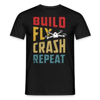 Drohne Geschenk Drone Fliegen Quadcopter Copter - Männer T-Shirt - Schwarz - Vorne - AI Model Male 178 light (178cm)