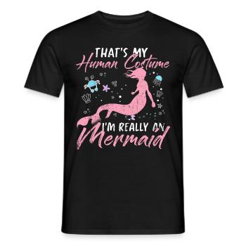 Meerjungfrau Wassernixe Ozean Braut JGA Märchen - Männer T-Shirt - Schwarz - Vorne - AI Model Male 178 light (178cm)