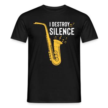 Jazz Cadeau Saxophone Instrument de Musique Musique à Vent - T-shirt homme - noir - Devant - AI Model Male 178 light (178cm)