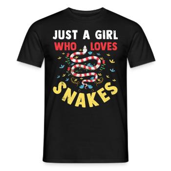 Schlange Giftig Kobra Reptilien Terrarium Snake - Männer T-Shirt - Schwarz - Vorne - AI Model Male 178 light (178cm)