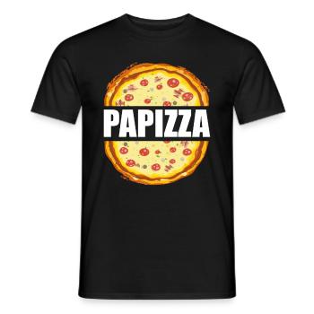 Father's Day Gift Pizza Papa Father Daddy Dad Dad - Men's T-Shirt - black - Front - AI Model Male 178 light (178cm)