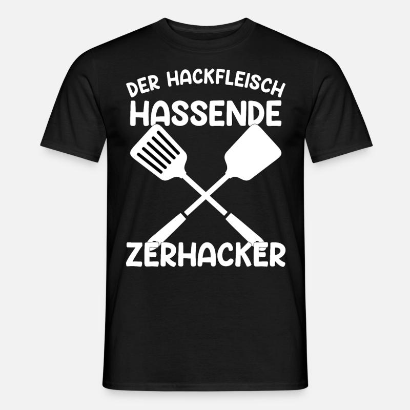 Der Hackfleischhassende Zerhacker grillen Geschenk - Männer T-Shirt - Schwarz