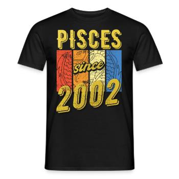 Fische 2002 Geburtstag Sternzeichen Geschenk - Männer T-Shirt - Schwarz - Vorne - AI Model Male 178 light (178cm)