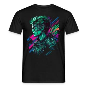 Cadeau synthwave de la Saint-Patrick - T-shirt homme - noir - Devant - AI Model Male 178 light (178cm)