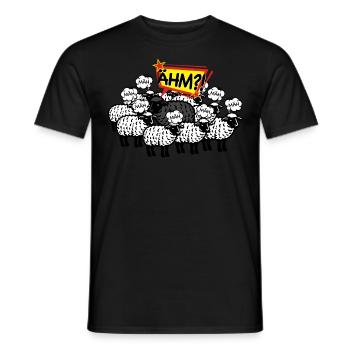 Schwarzes Schaf black sheep Mäh meh comic fun - Männer T-Shirt - Schwarz - Vorne - AI Model Male 178 light (178cm)