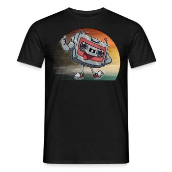 Kassette - Männer T-Shirt - Schwarz - Vorne - AI Model Male 178 light (178cm)