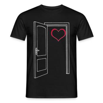 Open door on my heart (white) - Men's T-Shirt - black - Front - AI Model Male 178 light (178cm)