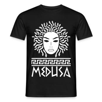 Femme aux cheveux de serpents (blanc) - T-shirt homme - noir - Devant - AI Model Male 178 light (178cm)