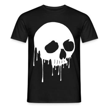 Weißer Totenkopf und Graffiti - Männer T-Shirt - Schwarz - Vorne - AI Model Male 178 light (178cm)