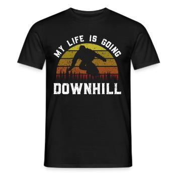 Snowboarding Art Snowboard Snowboarder - Men's T-Shirt - black - Front - AI Model Male 178 light (178cm)