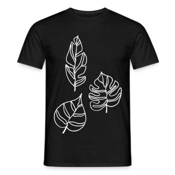 Sketch of nature (white) - Men's T-Shirt - black - Front - AI Model Male 178 light (178cm)