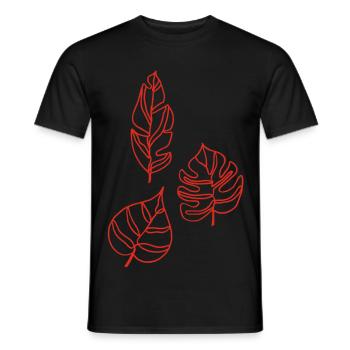 Sketch of nature (red) - Men's T-Shirt - black - Front - AI Model Male 178 light (178cm)