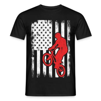 Drapeau BMX USA - T-shirt homme - noir - Devant - AI Model Male 178 light (178cm)