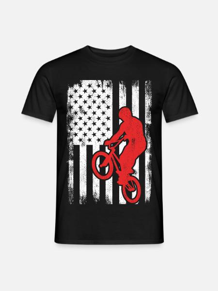 BMX USA Flag - Men's T-Shirt - black