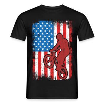 BMX États-Unis - T-shirt homme - noir - Devant - AI Model Male 178 light (178cm)