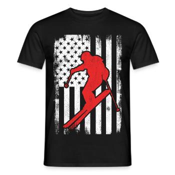 4. Juli Ski USA - Männer T-Shirt - Schwarz - Vorne - AI Model Male 178 light (178cm)