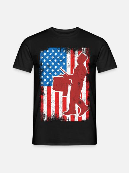 Drum 4th of July USA - Men's T-Shirt - black