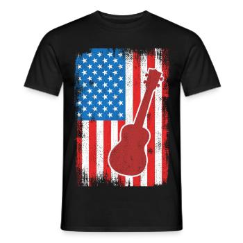 4. Juli USA Ukulele - Männer T-Shirt - Schwarz - Vorne - AI Model Male 178 light (178cm)