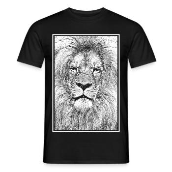Magnificent lion - Men's T-Shirt - black - Front - AI Model Male 178 light (178cm)
