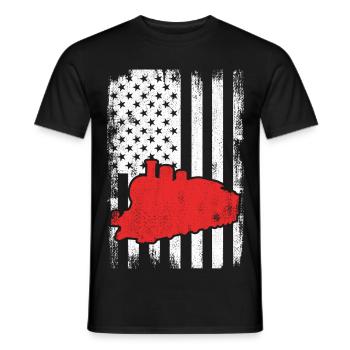 U.S. Patriotic Railroad Worker - Men's T-Shirt - black - Front - AI Model Male 178 light (178cm)