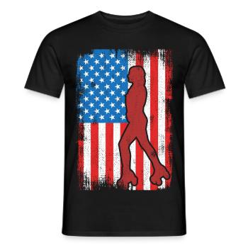 4 juillet Roller Skating USA - T-shirt homme - noir - Devant - AI Model Male 178 light (178cm)