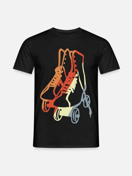 Vintage Rollschuhe - Männer T-Shirt - Schwarz