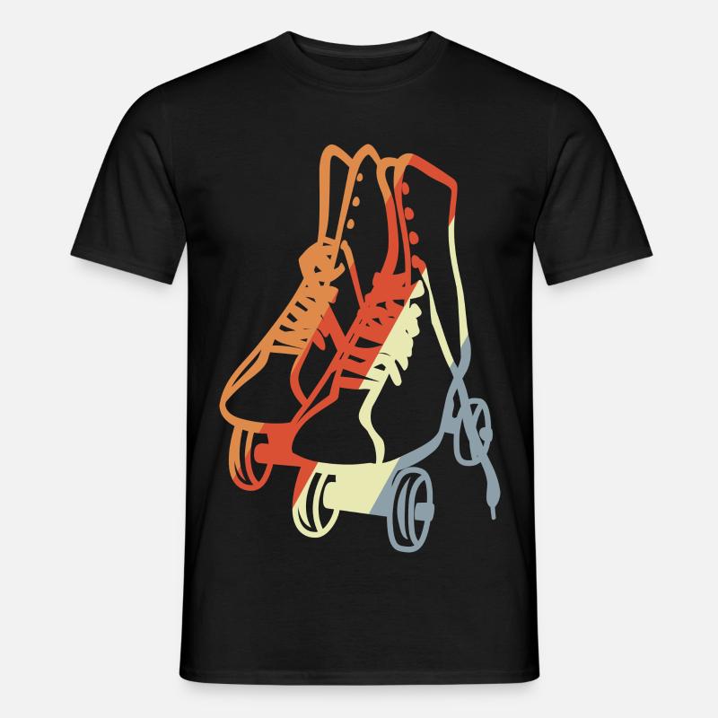 Vintage Rollschuhe - Männer T-Shirt - Schwarz