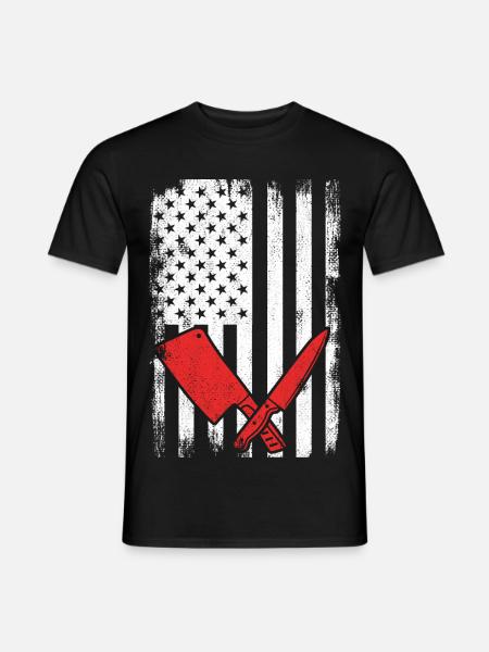 4. Juli USA Metzger - Männer T-Shirt - Schwarz