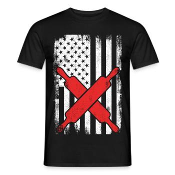 US Flagge Bäcker - Männer T-Shirt - Schwarz - Vorne - AI Model Male 178 light (178cm)