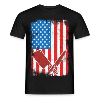 US Flagge Schlachter - Männer T-Shirt - Schwarz - Vorne - AI Model Male 178 light (178cm)