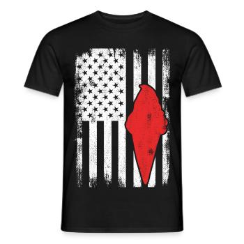 USA Ice Cream - Men's T-Shirt - black - Front - AI Model Male 178 light (178cm)