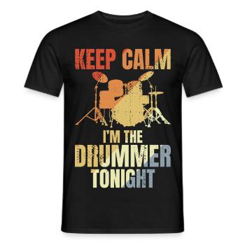 Funny Drummer Saying - Men's T-Shirt - black - Front - AI Model Male 178 light (178cm)