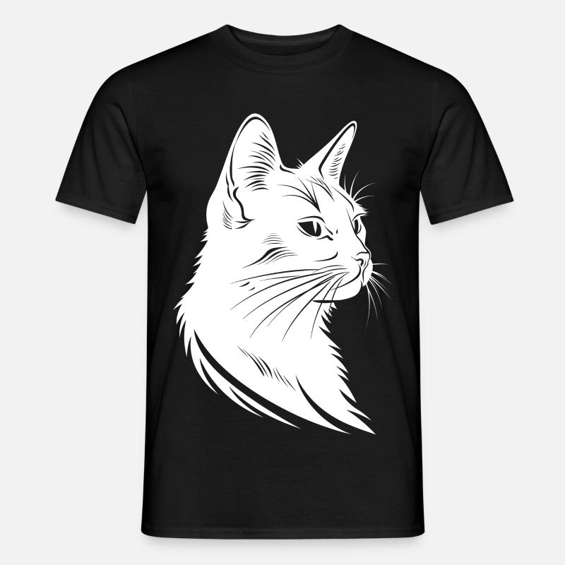 Katze Skizze - Männer T-Shirt - Schwarz