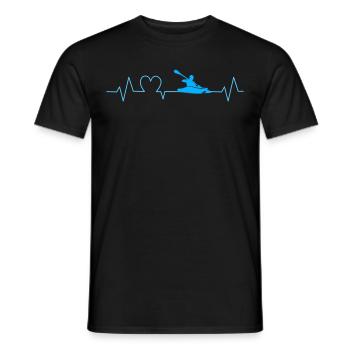 Kayak Heartbeat Gift for Kayaker - Men's T-Shirt - black - Front - AI Model Male 178 light (178cm)