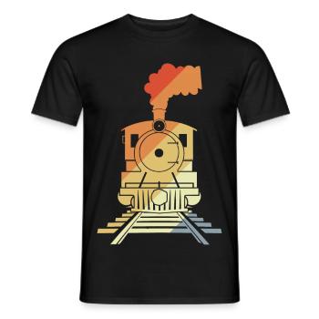Railroad Drawing Vintage Style - Men's T-Shirt - black - Front - AI Model Male 178 light (178cm)