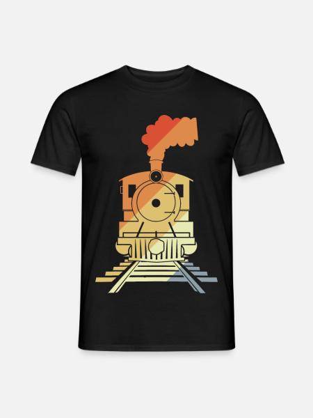 Eisenbahn Zeichnung Vintage Stil - Männer T-Shirt - Schwarz