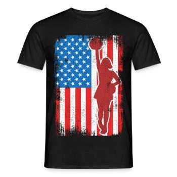 USA Patriotische Cheerleaderin - Männer T-Shirt - Schwarz - Vorne - AI Model Male 178 light (178cm)