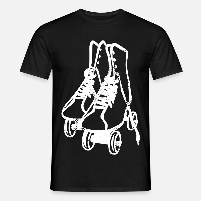 Retro Rollschuhe - Männer T-Shirt - Schwarz