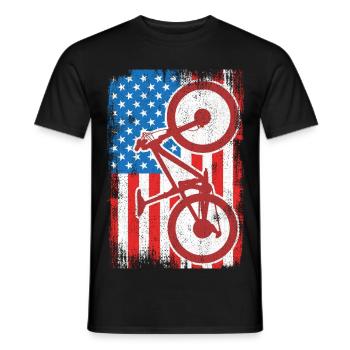 4. Juli USA MTB - Männer T-Shirt - Schwarz - Vorne - AI Model Male 178 light (178cm)