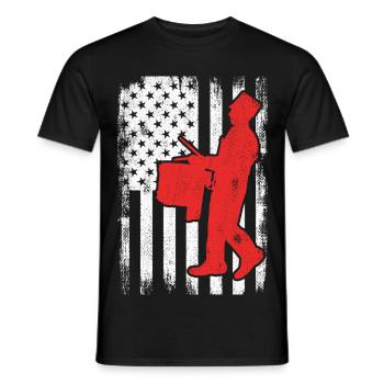 Batteur patriotique des États-Unis - T-shirt homme - noir - Devant - AI Model Male 178 light (178cm)